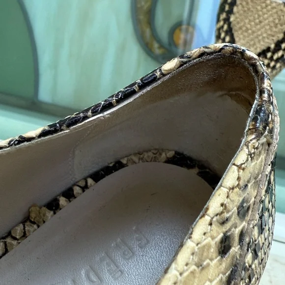 Freda Salvador Snakeskin Mary Jane Ivy Flats Size 7 - Picture 8 of 10